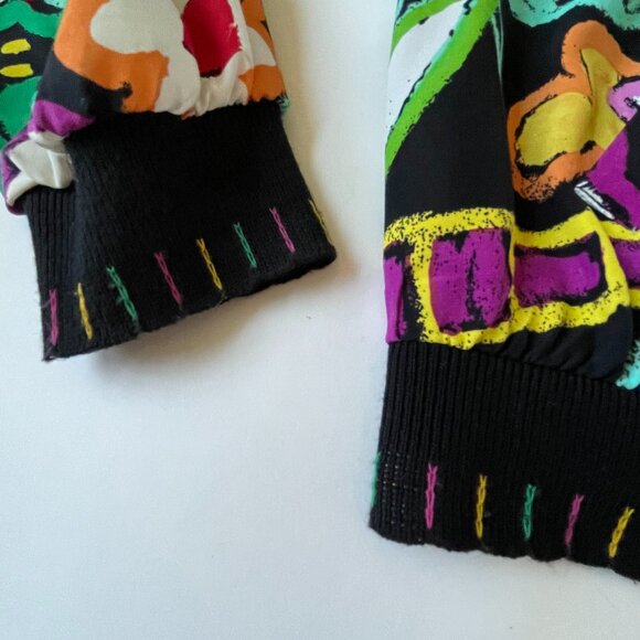 Ali Miles Womens 8 M Full Zip Artsy Whimsical Print Jacket Vintage Maximalist - Picture 5 of 9